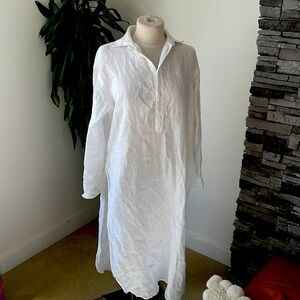 Ralph Lauren maxi linen shirt dress with side slits